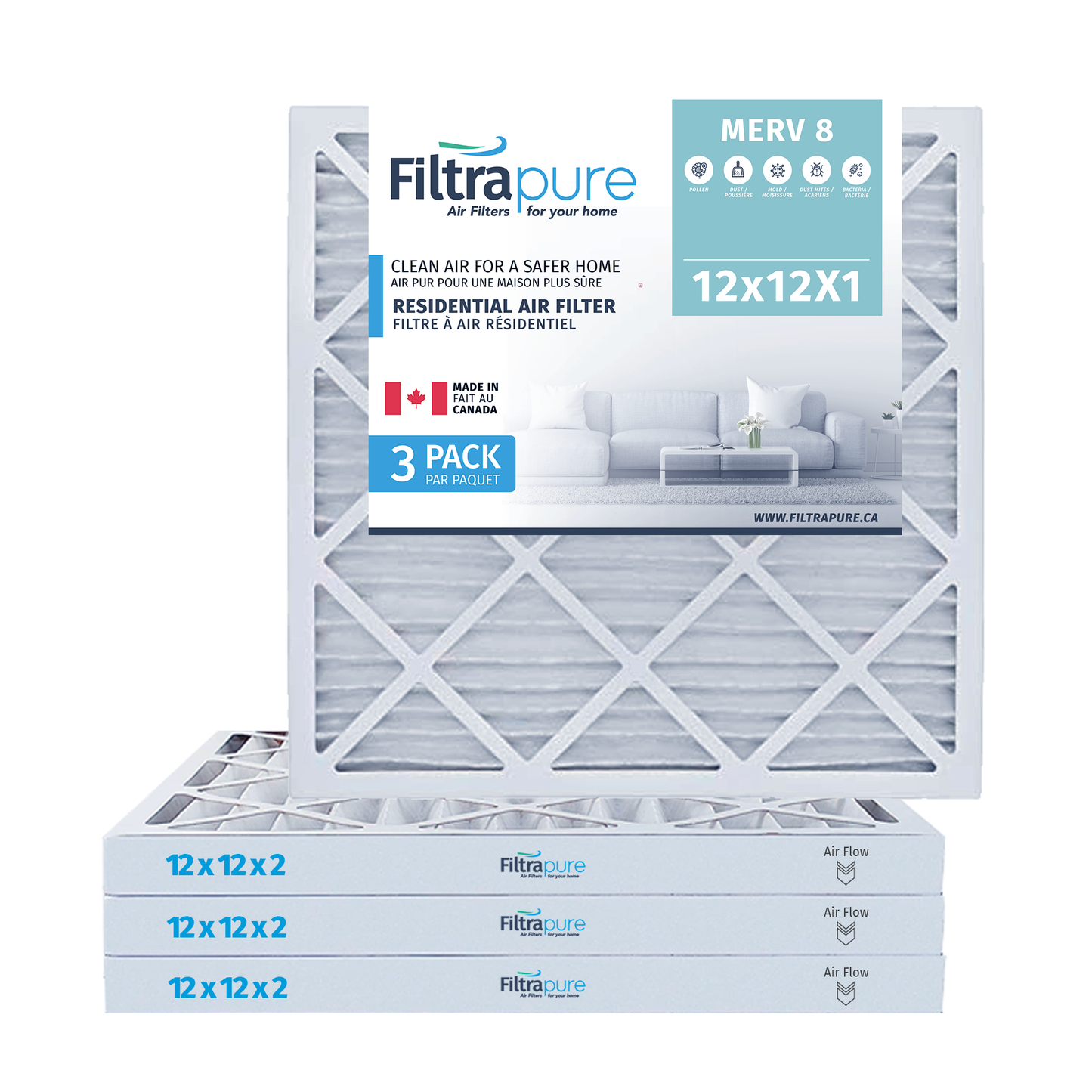 12X12x1 Air Filter - AC Furnace Filter