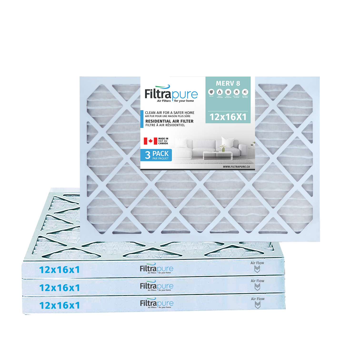 12X16x1 Air Filter - AC Furnace Filter