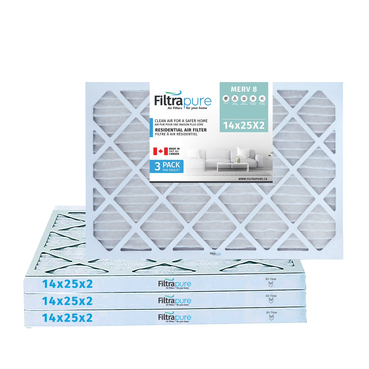 14x25x2 Air Filter - AC Furnace Filter